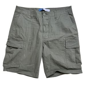 OLD NAVY CARGO SHORTS FLEX BUILT IN 36 STRAIGHT ARMY GREEN SHORT LIVED IN